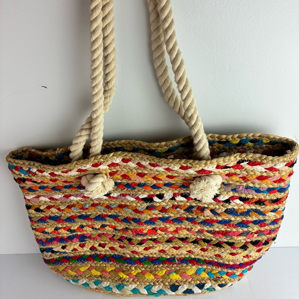 Magid Jute Boho Woven Beach Tote